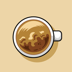 A cup of coffee top angle vector illustration AD480