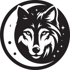 Wolf face logo vector