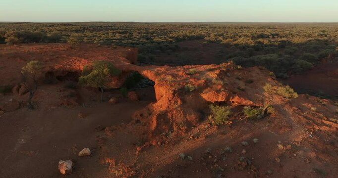 Red rocks and desert in outback Australian Goldfields 
