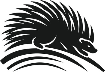Porcupine silhouette vector animal