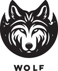 Wolf face logo vector