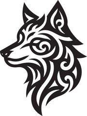 Tribal wolf head logo