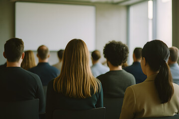 Obraz premium People Attending a Seminar in a Modern Conference Room