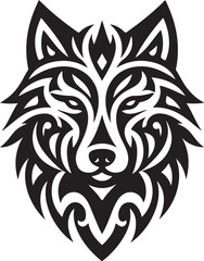 Tribal wolf head logo