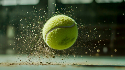 Powerful Tennis Shot - High-Speed Ball Impact in Action