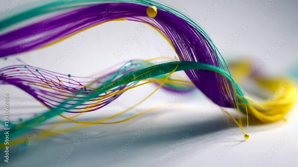 Aufkleber colorful abstract wave lines flowing on a white background generative ai