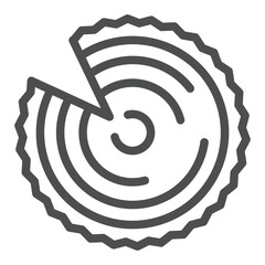 Log with tree bark line icon, forestry concept. Vector graphics. Chipped log, woodwork sign on white background, outline style icon for mobile or web design.