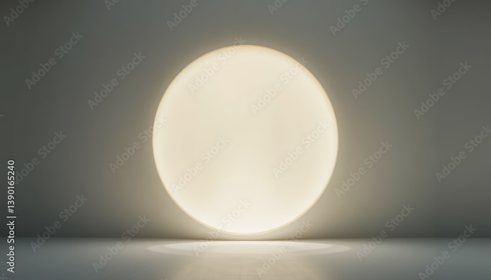 Poster illuminating orb effect studio setting digital art minimalist environment close-up perspective conce