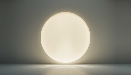 Illuminating orb effect studio setting digital art minimalist environment close-up perspective concept of light and space