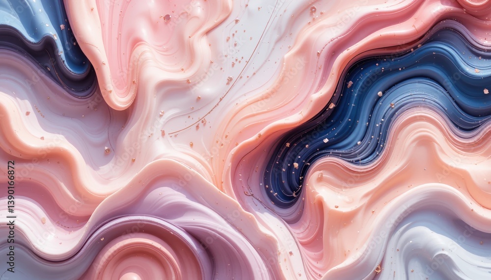 Poster fluid abstract art creation studio environment digital artwork vibrant colors close-up view artistic