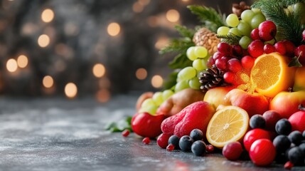 Naklejka premium Colorful fruit arrangement