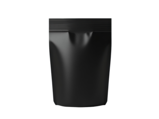 Sleek black packaging for premium products in modern design on a transparent background, cut out