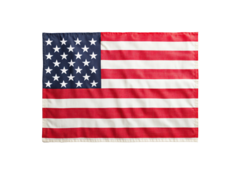 American flag display for patriotism and national celebrations on a transparent background, cut out - Powered by Adobe