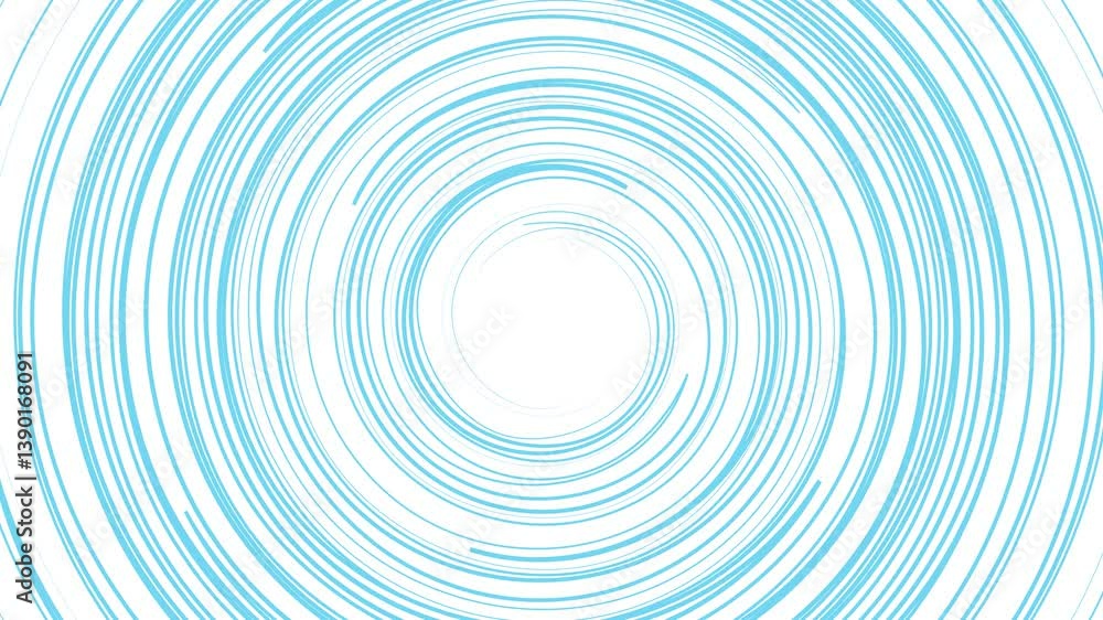 Poster dynamic abstract animation with spiraling blue lines on a white background. ideal for hypnotic motio