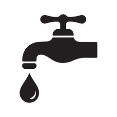 Faucet with drop vector. Vector file eps 10