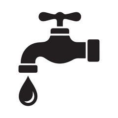 Faucet with drop vector. Vector file eps 10
