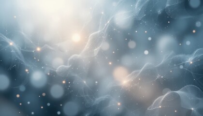 Dynamic light particles dance in ethereal atmosphere abstract background digital art soft bokeh effect dreamy scene for visual exploration