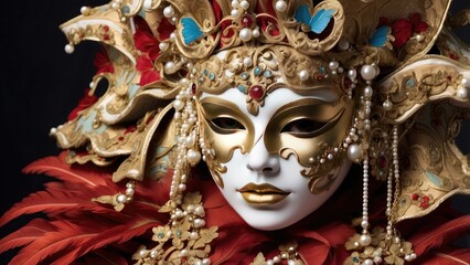 A harmonious blend of red and gold tones with swirling particles and elegant lines evoking the spirit of the Spring Festival.