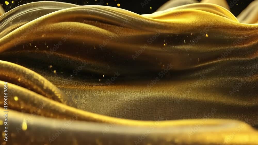 Poster flowing particles create an abstract wave in cyber technology design generative ai