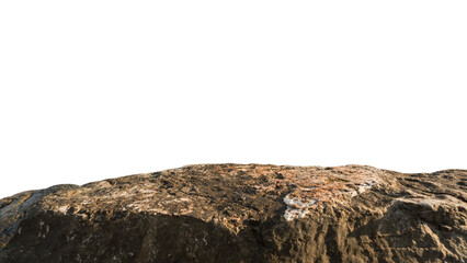 Rock Podium isolated, Stone stand Display product on white background, Cliff rock mountain, Clipping paths