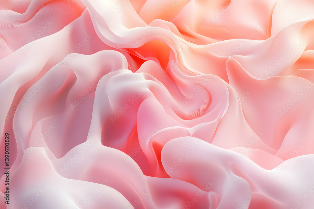 Poster soft flowing fabric in shades of pink and cream creating a dreamy abstract background