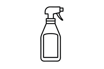 Plastic Spray Bottle, Hygiene Cleaning. Flat Vector Icon illustration. Simple black symbol on white background. Plastic Spray Bottle Hygiene Cleaning sign design template for web and mobile UI element