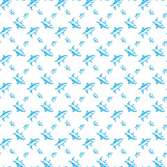 Happy Aquarium Fish Seamless Vector Pattern Design 