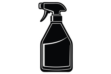 Plastic Spray Bottle, Hygiene Cleaning. Flat Vector Icon illustration. Simple black symbol on white background. Plastic Spray Bottle Hygiene Cleaning sign design template for web and mobile UI element