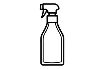 Plastic Spray Bottle, Hygiene Cleaning. Flat Vector Icon illustration. Simple black symbol on white background. Plastic Spray Bottle Hygiene Cleaning sign design template for web and mobile UI element