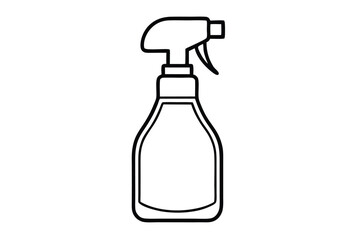 Plastic Spray Bottle, Hygiene Cleaning. Flat Vector Icon illustration. Simple black symbol on white background. Plastic Spray Bottle Hygiene Cleaning sign design template for web and mobile UI element