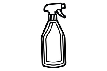 Plastic Spray Bottle, Hygiene Cleaning. Flat Vector Icon illustration. Simple black symbol on white background. Plastic Spray Bottle Hygiene Cleaning sign design template for web and mobile UI element