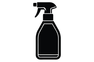 Plastic Spray Bottle, Hygiene Cleaning. Flat Vector Icon illustration. Simple black symbol on white background. Plastic Spray Bottle Hygiene Cleaning sign design template for web and mobile UI element