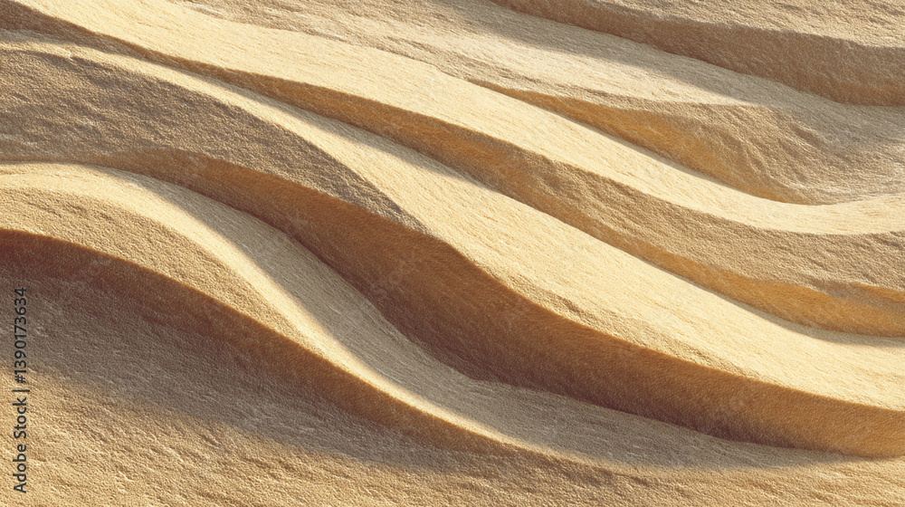 Poster abstract wavy lines pattern in beige and light brown creating a textured background design element