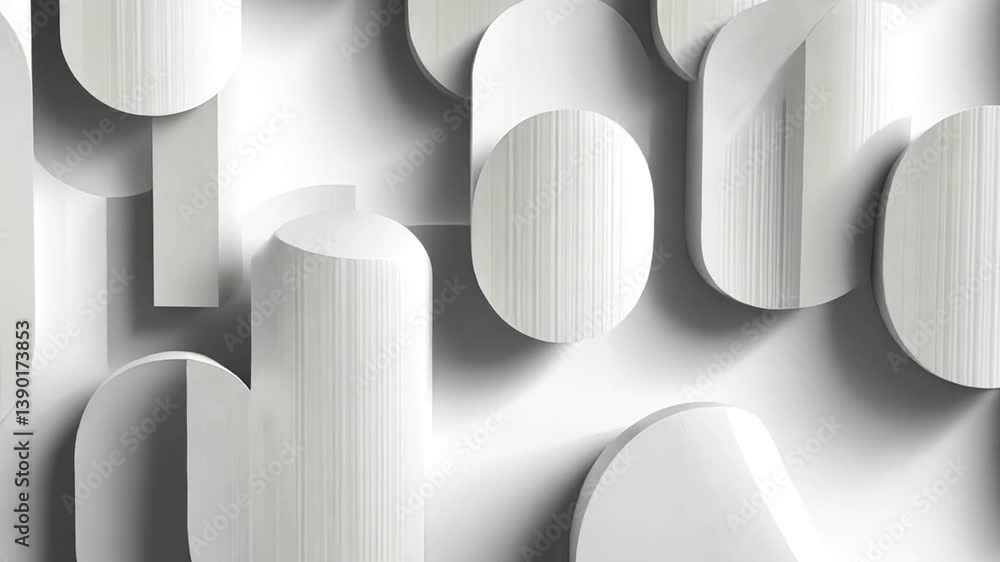 Poster minimalist white abstract shapes for project backgrounds generative ai