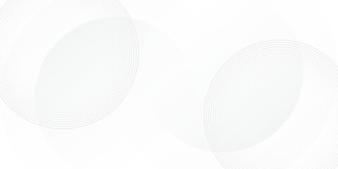 White geometric abstract background overlap layer on bright space with lines effect decoration. Modern graphic design element circles style concept for banner.