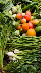 Fresh vegetables for cooking. Vegetables contain dietary fiber that helps cleanse the intestines.