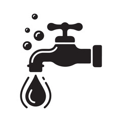 Faucet with drop vector. Vector file eps 10