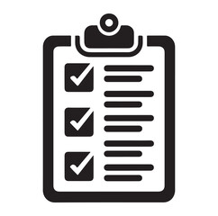 Minimal Checklist logotype, to-do list with checkmarks icon Silhouettes Vector Icon.