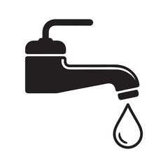 Faucet with drop vector. Vector file eps 10