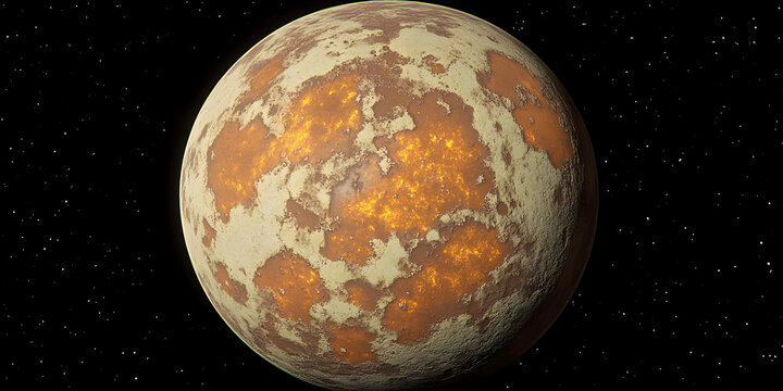 Alien Planet: Fiery Surface Explored - Powered by Adobe