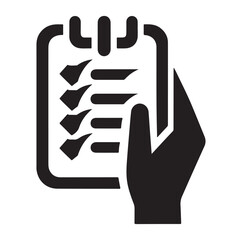 Minimal Checklist logotype, to-do list with checkmarks icon Silhouettes Vector Icon.