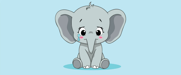 adorable baby elephant with expressive eyes sitting