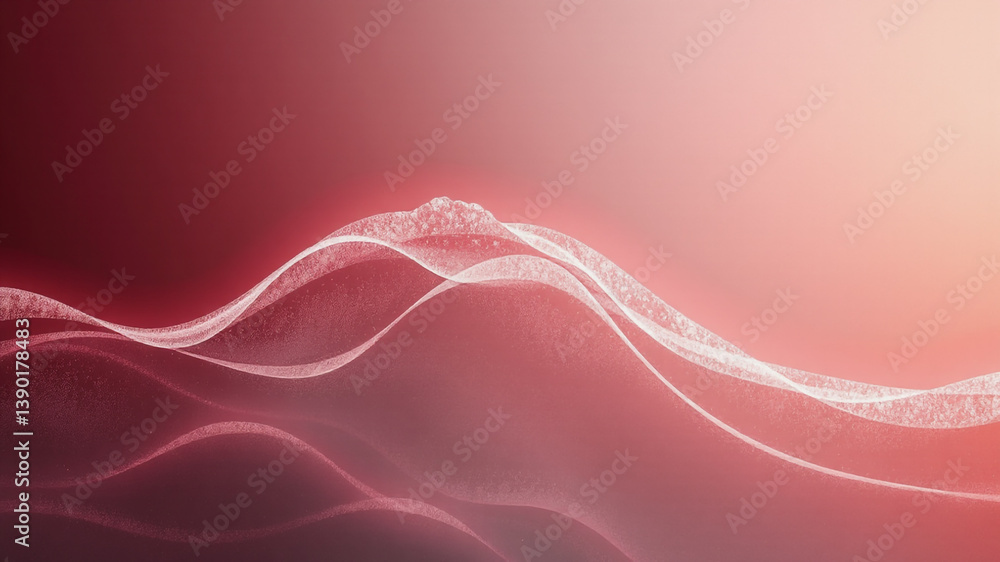 Poster abstract wave design with red background