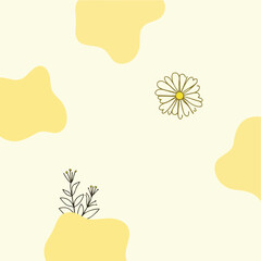 simple floral with pastel yellow shapes