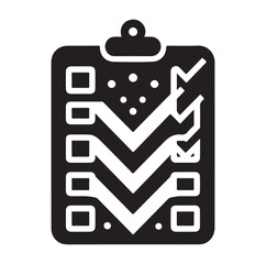 Minimal Checklist logotype, to-do list with checkmarks icon Silhouettes Vector Icon.