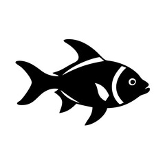 black skirt tetra fish icon, black skirt tetra fish line art - simple line art of black skirt tetra fish, perfect for black skirt tetra fish logos and icons