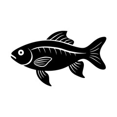 bolivian ram fish icon, bolivian ram fish line art - simple line art of bolivian ram fish, perfect for bolivian ram fish logos and icons
