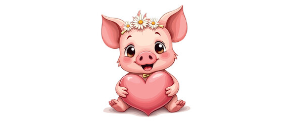 adorable with daisy crown holding a heart