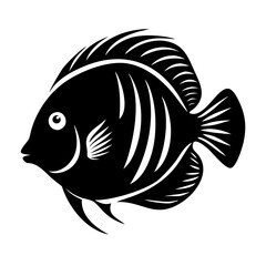 discus fish icon, discus fish line art - simple line art of discus fish, perfect for discus fish logos and icons
