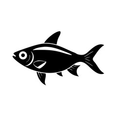 ember tetra fish icon, ember tetra fish line art - simple line art of ember tetra fish, perfect for ember tetra fish logos and icons